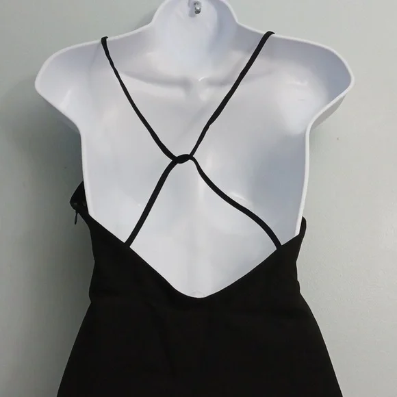 Zara size medium women's black mini dress spaghetti criss-cross strap. - Picture 5 of 17